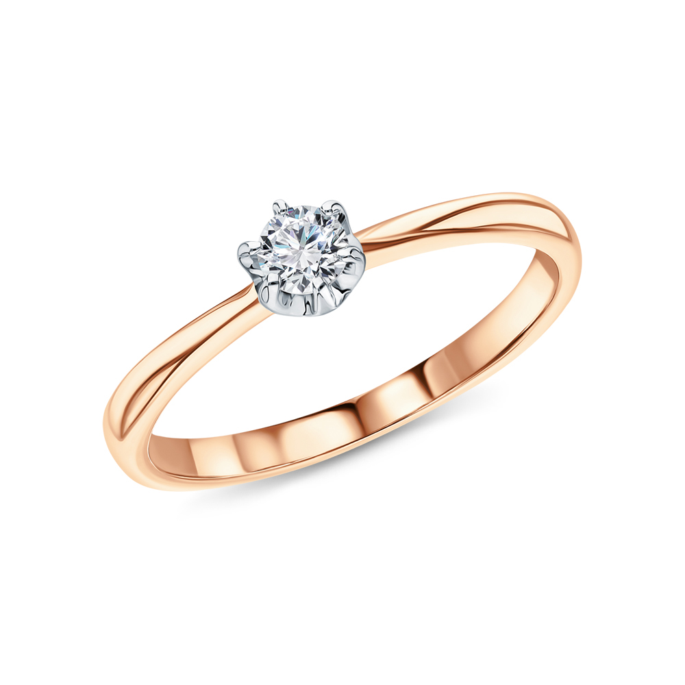 Золотое кольцо с бриллиантами природными