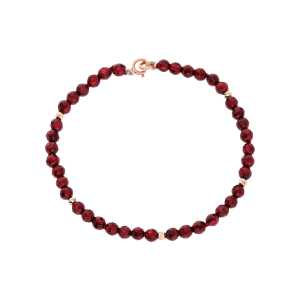 Золотой браслет с гранатами природными