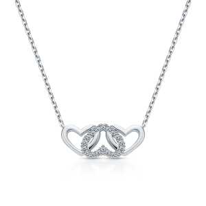 Серебряное шейное украшение с бриллиантами природными