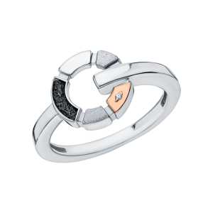 Серебряное кольцо с бриллиантами природными