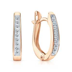 Золотые серьги с бриллиантами природными