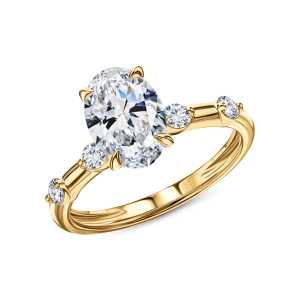 Кольцо из золота с бриллиантами выращенными