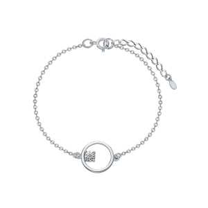 Серебряный браслет с бриллиантами природными