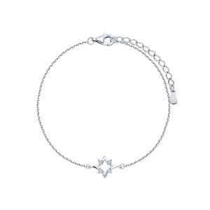 Серебряный браслет с бриллиантами выращенными