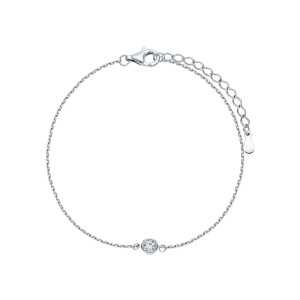 Серебряный браслет с бриллиантами выращенными