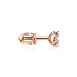 Золотые серьги с бриллиантами природными