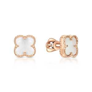 Золотые серьги с перламутром природным