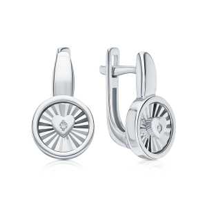 Серебряные серьги с бриллиантами природными