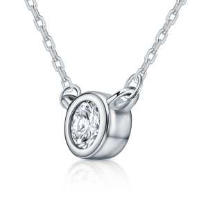 Серебряное шейное украшение с бриллиантами выращенными
