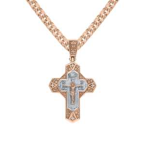 Золотой крестик с бриллиантами природными