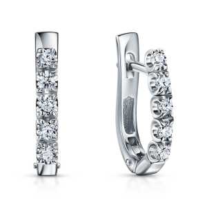 Золотые серьги с бриллиантами природными