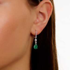 Серьги из белого золота Cold Diamonds с изумрудами
