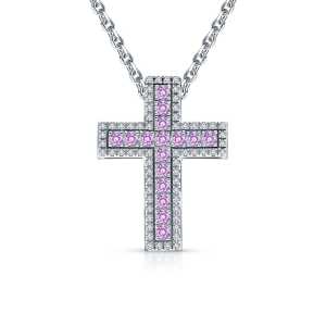 Золотая подвеска с бриллиантами природными и сапфирами природными