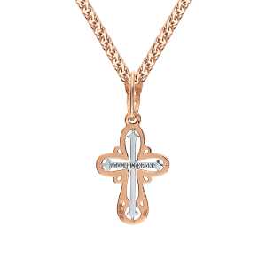 Золотой крестик с бриллиантами природными